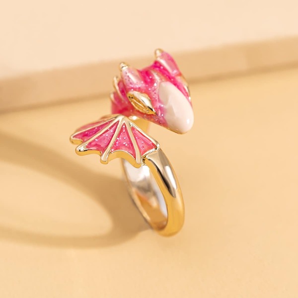 

Western Dragon Design Ring, Pink