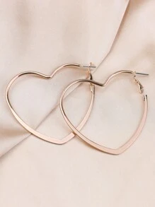 3pairs Heart Textured Hoop Earrings