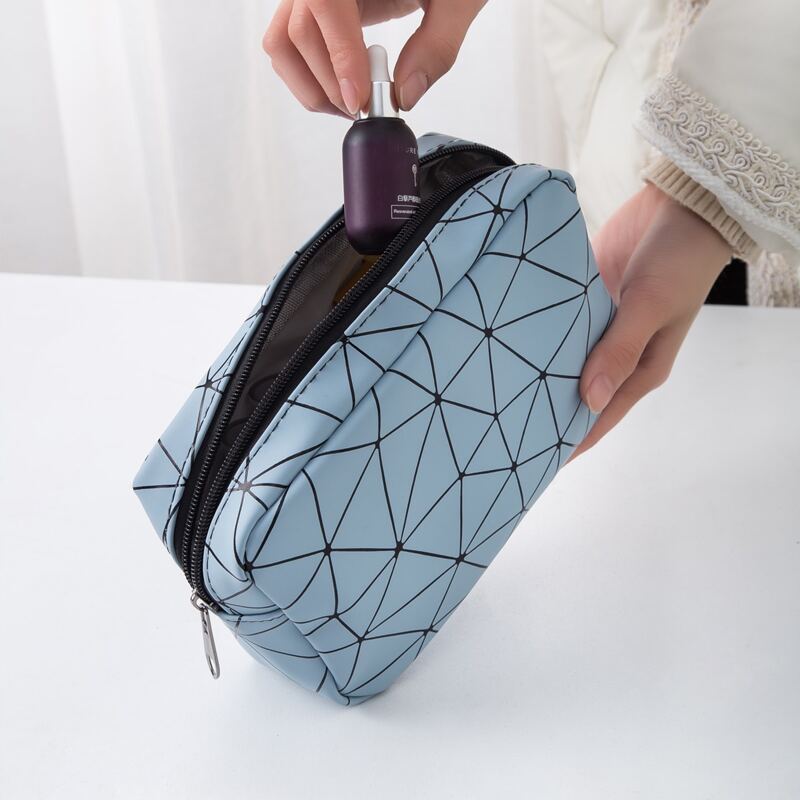 

Geometric Pattern Square Makeup Bag, Baby pink