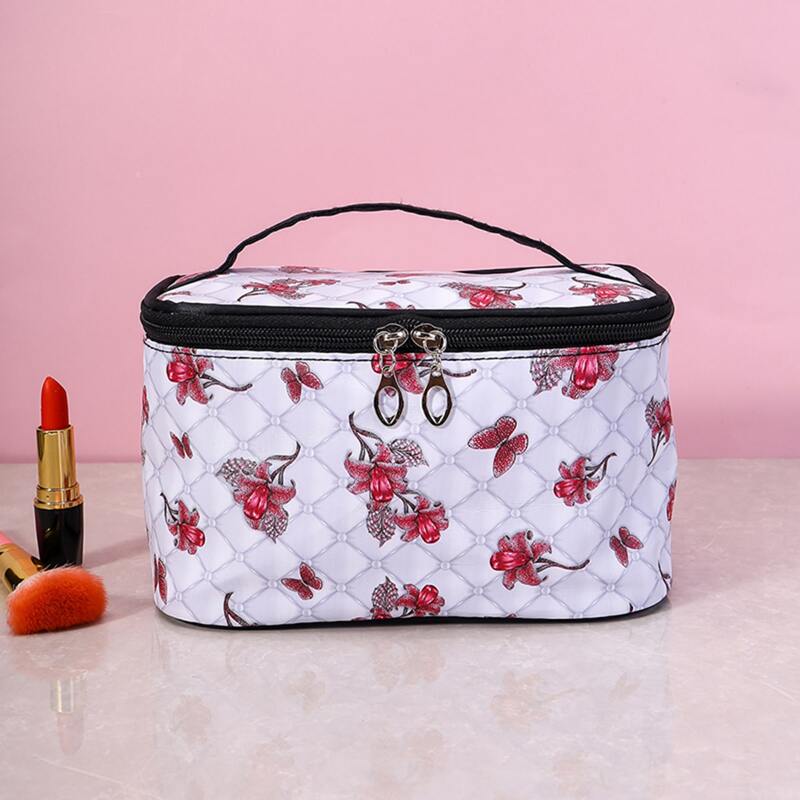 

Butterfly & Flower Pattern Square Makeup Bag, Multicolor