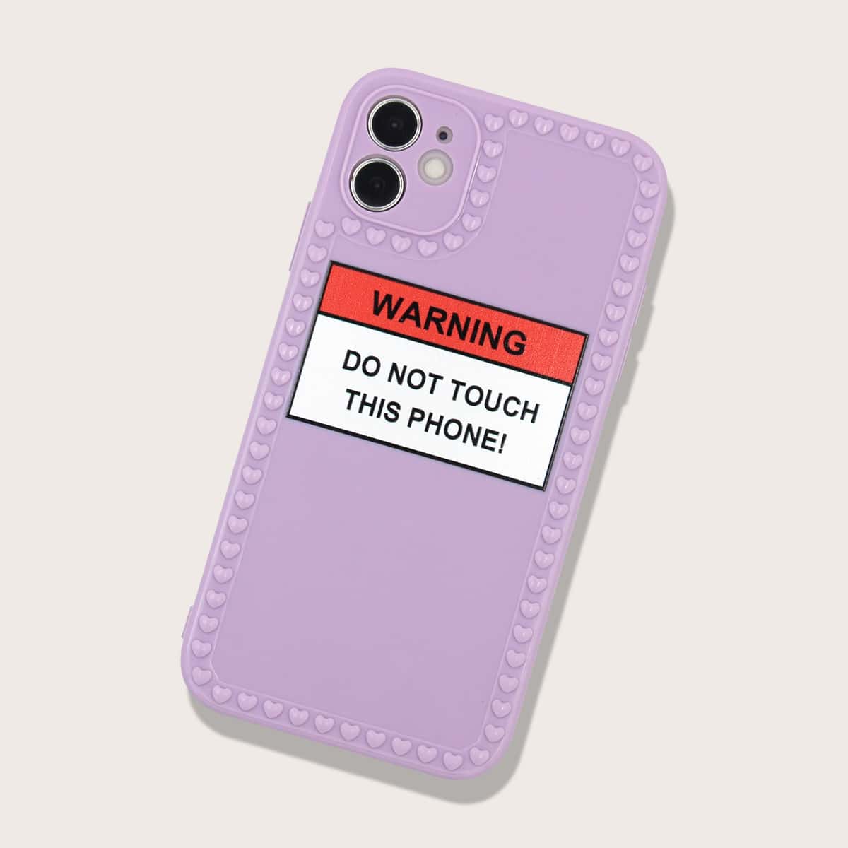 

Slogan Pattern Phone Case, Purple