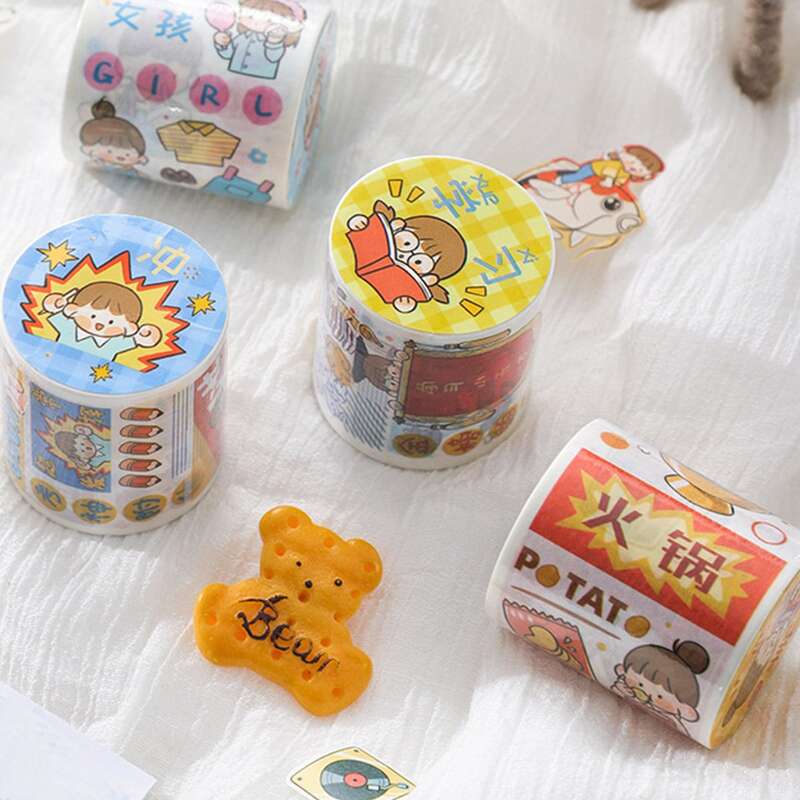 

1pc Random Cartoon Girl Print Sticker, Multicolor