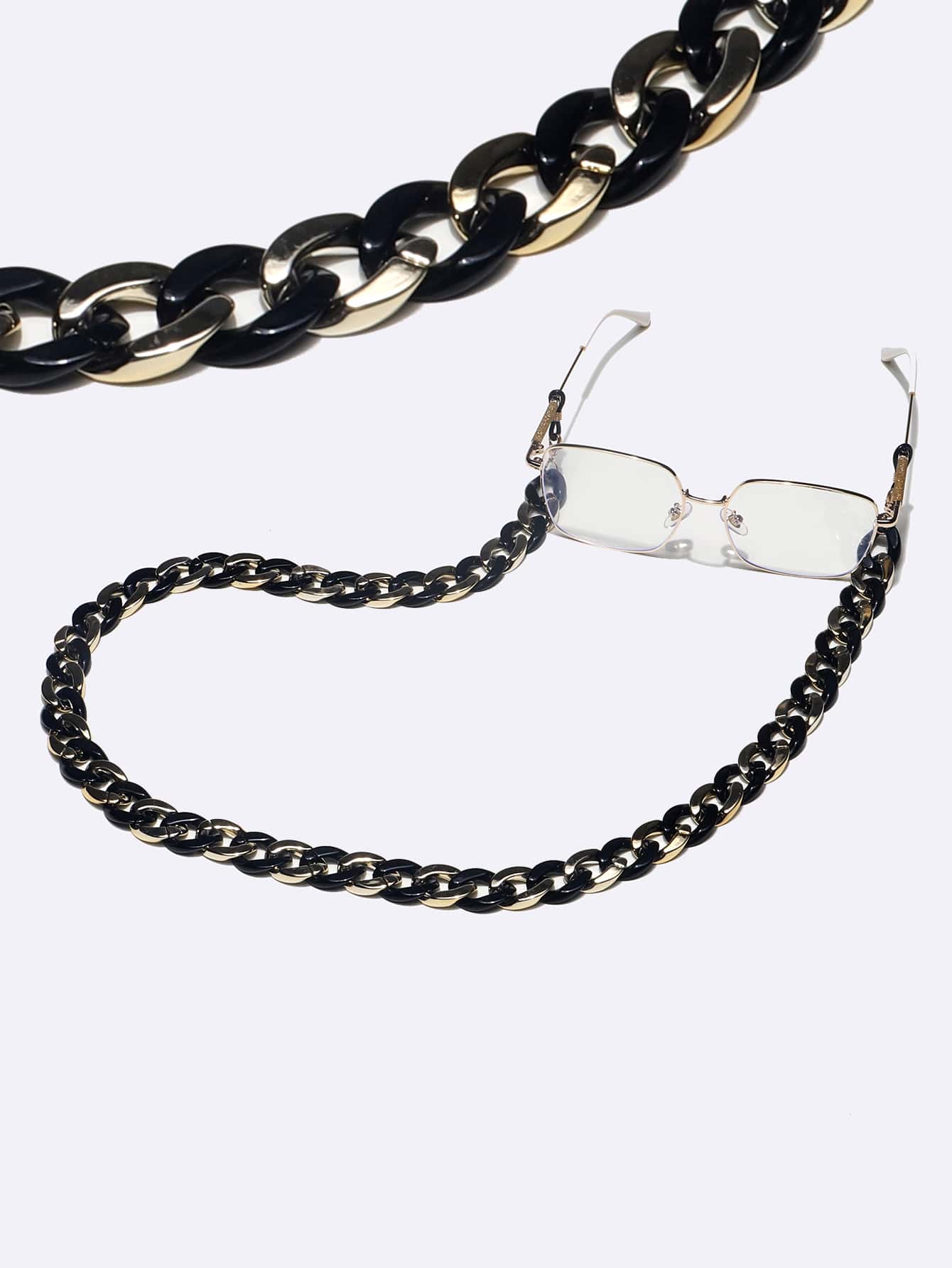 1pc Black And Gold Acrylic Spectacle Chain Unisex SHEIN UK