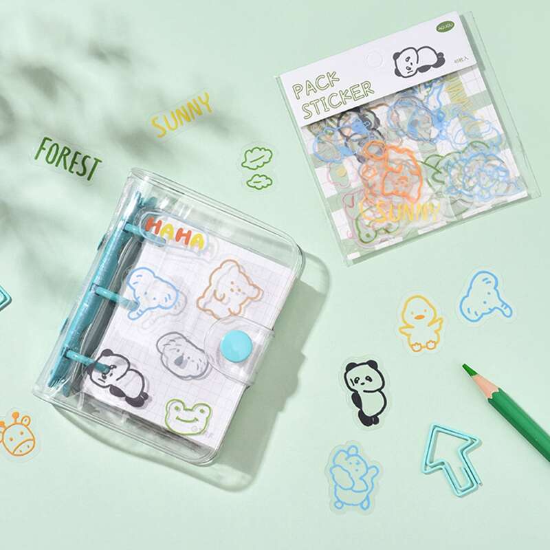 

40pcs Random Cartoon Animal Pattern Sticker, Multicolor