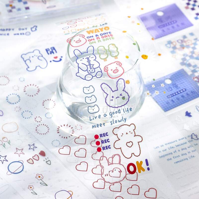 

2sheet Cartoon Pattern Sticker, Multicolor