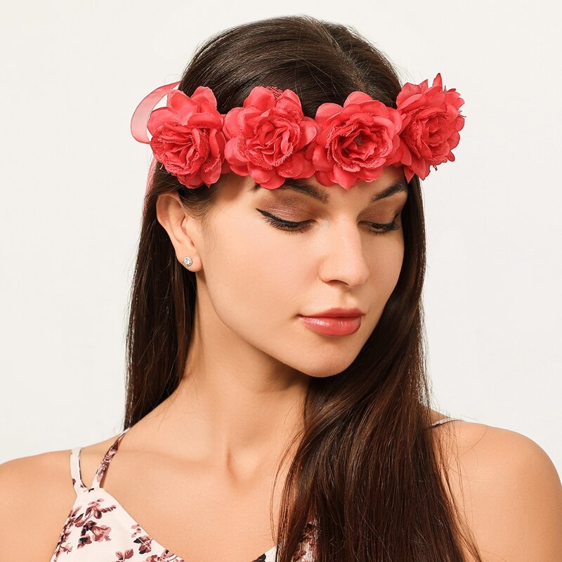 

Flower Hair Wreath, Red