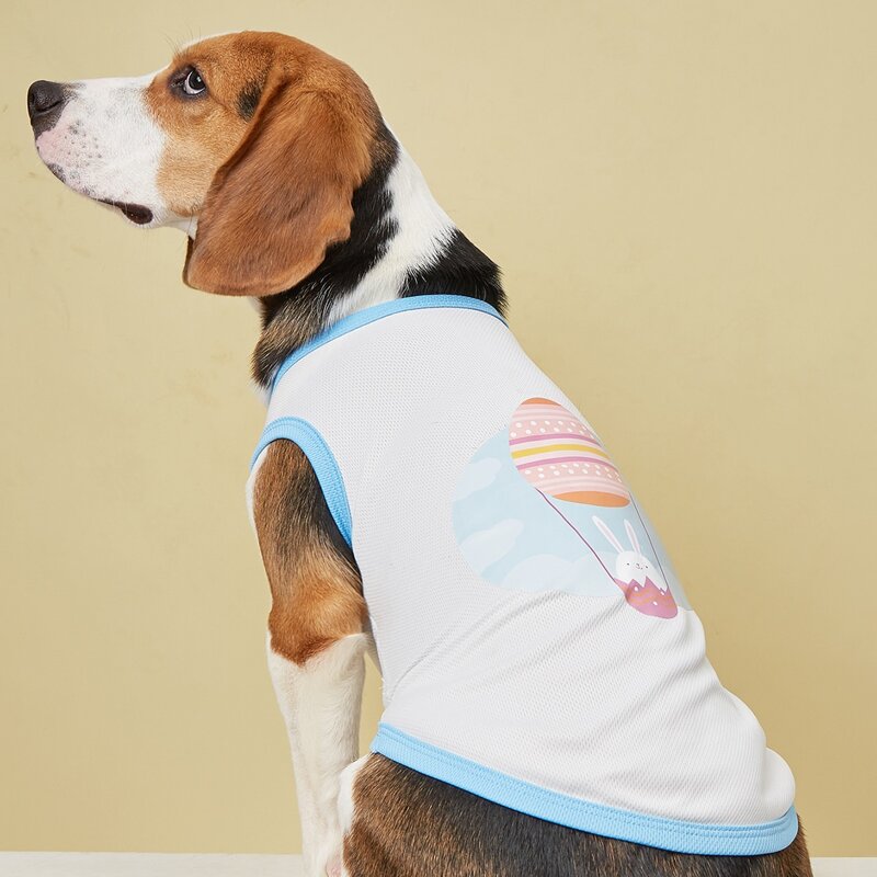 

Cartoon Rabbit Print Easter Pet Tank Top, Blue