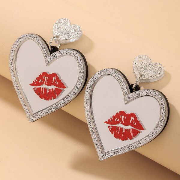 

Heart Drop Earrings, Multicolor