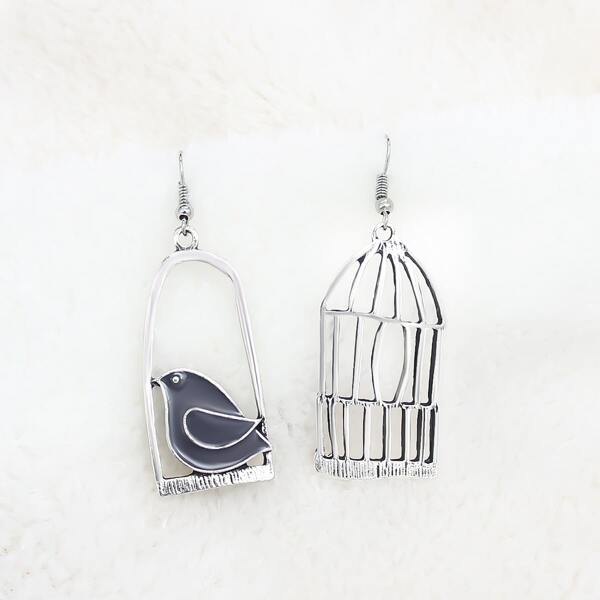 

Bird & Birdcage Charm Drop Earrings, Multicolor