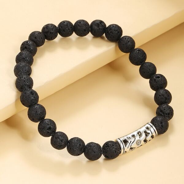 

Stone Beaded Bracelet, Black
