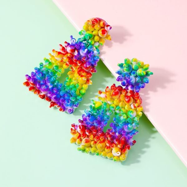 

Bead Decor Geometric Earrings, Multicolor