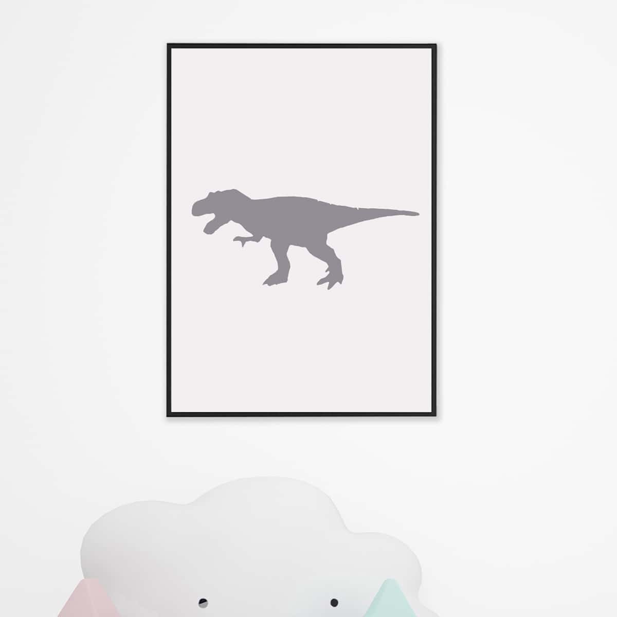 

Dinosaur Print Kids Unframed Painting, White