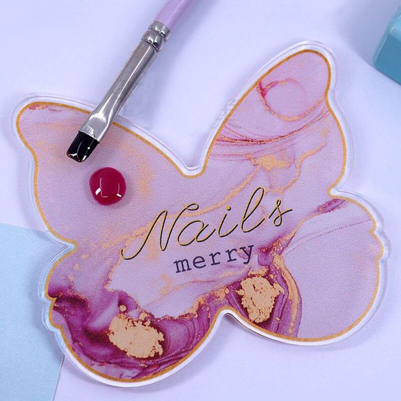 

1pc Butterfly Shaped Nail Art Palette, Mauve purple