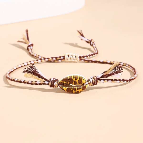 

Girls Shell Decor Bracelet, Brown