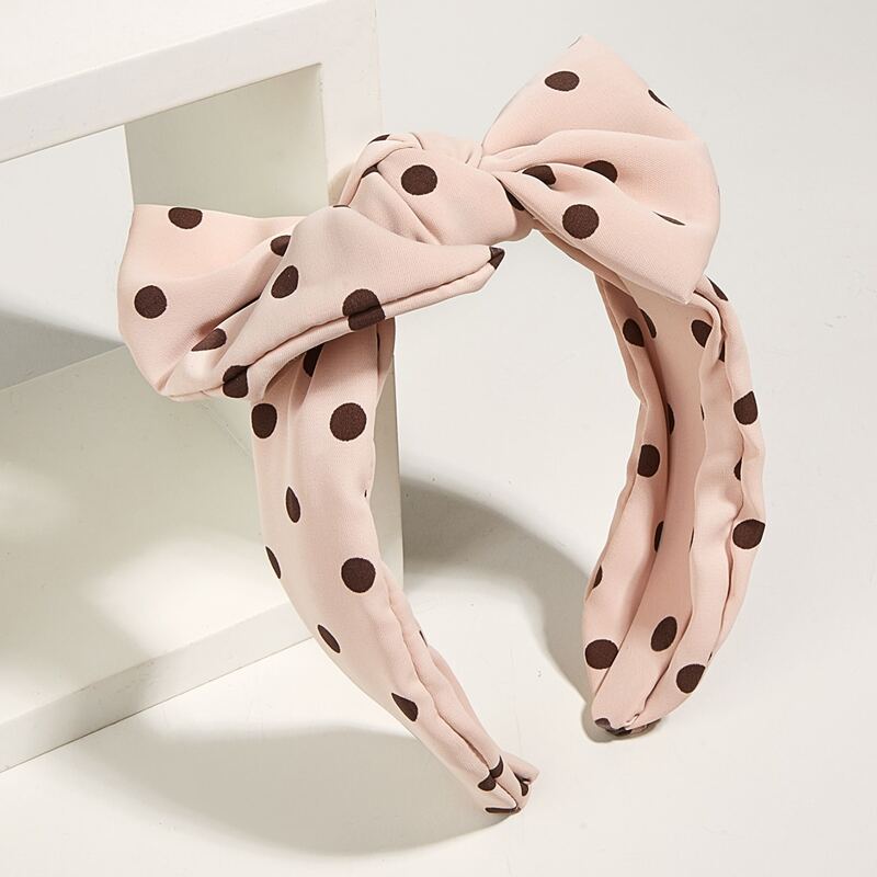 

Polka Dot Print Hair Hoop, Pink