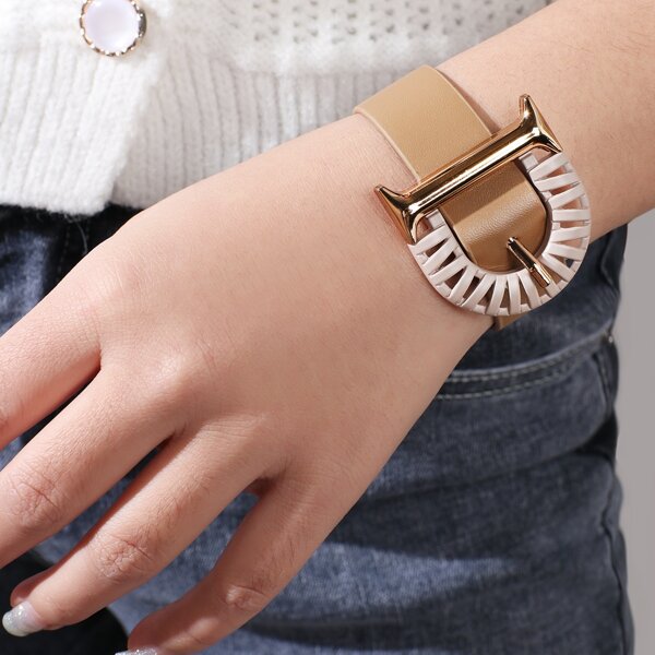 

Letter Decor Bracelet, Khaki