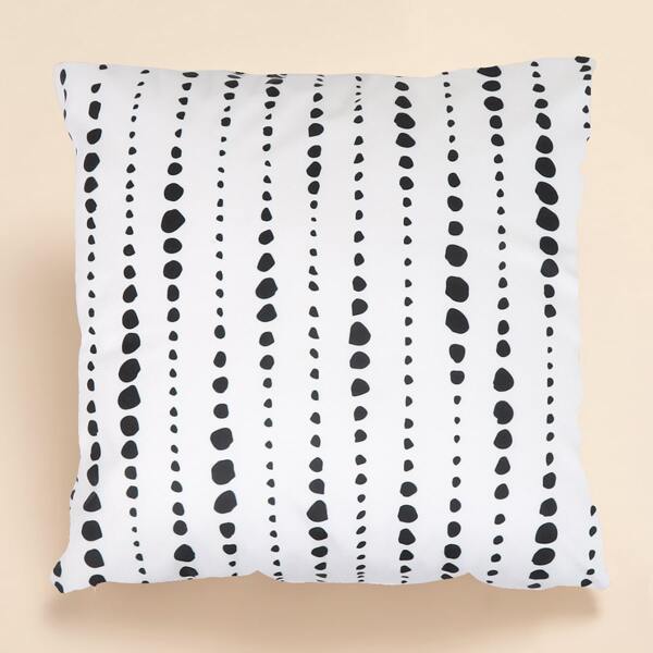 

Graphic Print Cushion Cover Without Filler, Black and white
