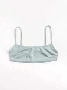 SHEIN ICON Solid Backless Cami Top - Mint Green - View 3