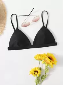 Swim Basics Top bikini triángulo - Negro - Ver 4