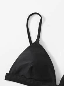 Swim Basics Top bikini triángulo - Negro - Ver 5