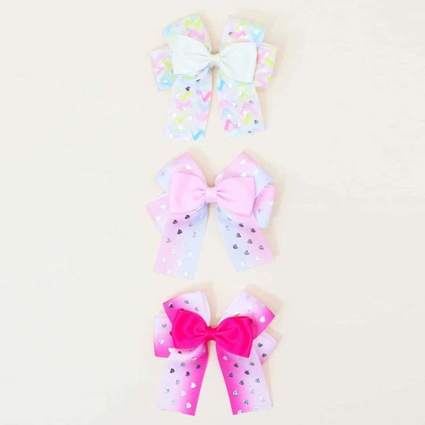 

3pcs Toddler Girls Bow Hair Clip, Multicolor