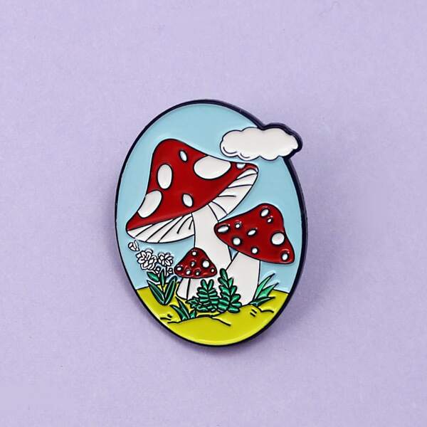 

Kids Mushroom Detail Brooch, Multicolor