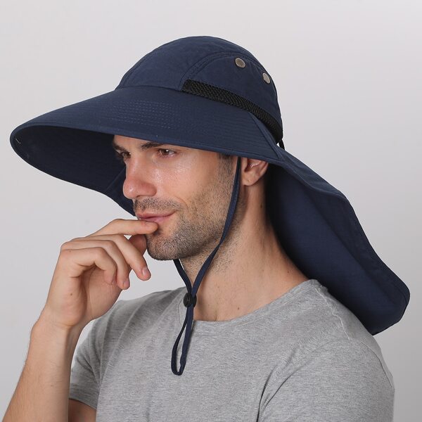 

Men Solid Drawstring Hiking Cap, Navy blue