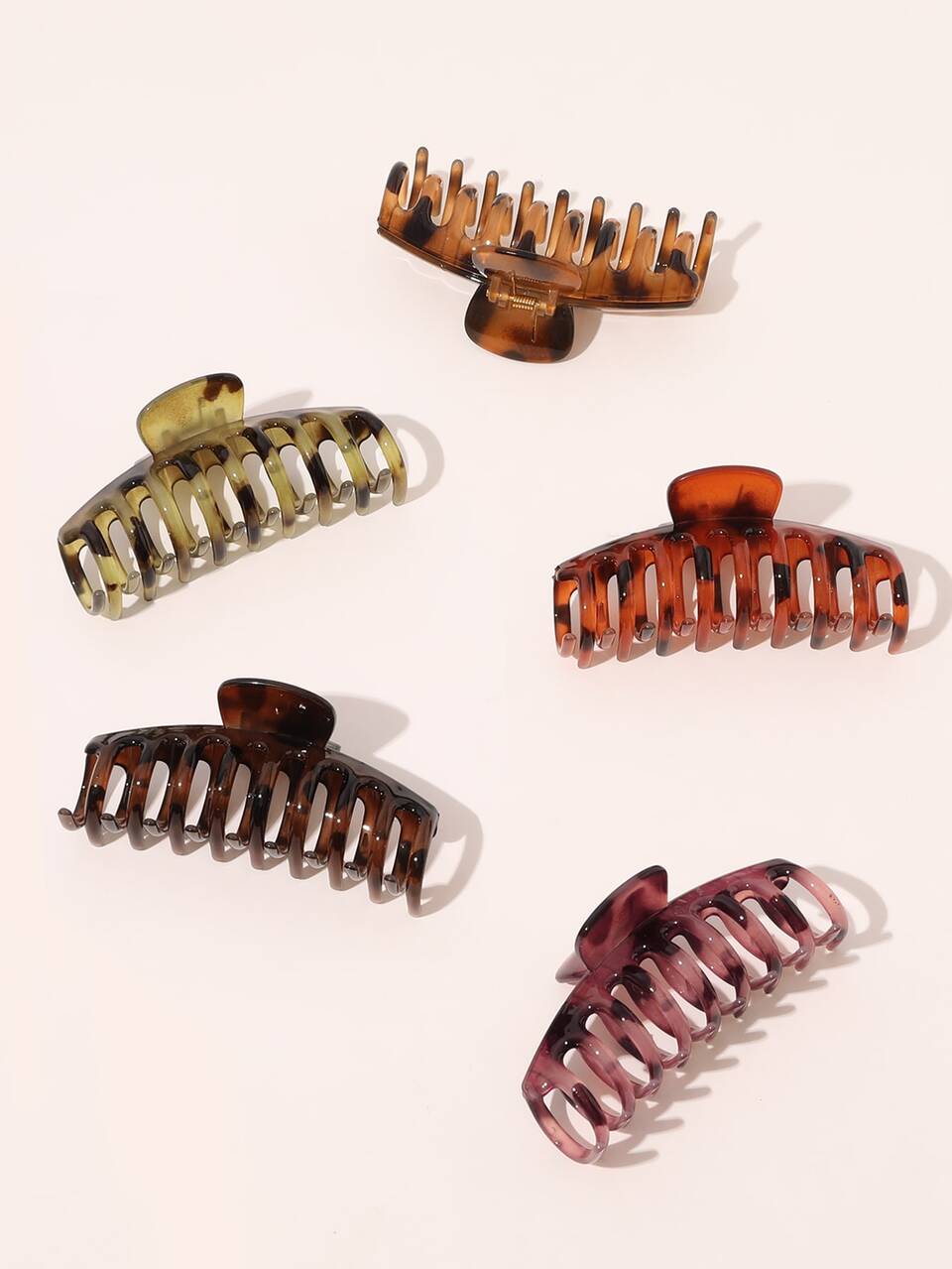 5pcs Simple Hair Claw For Daily Use For Girls Hairstyles Casual Boho Claw Clips Hair Clips Hair Jaw Clip Hair Clamps Hair Clutch Hair Catcher Clip