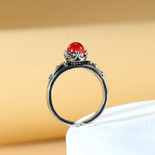 

Bead Decor Ring, Antique silver