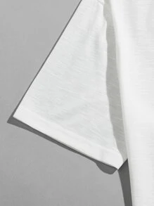 GENTILAND 男士短袖雜色T恤 - 白色 - 查看 4