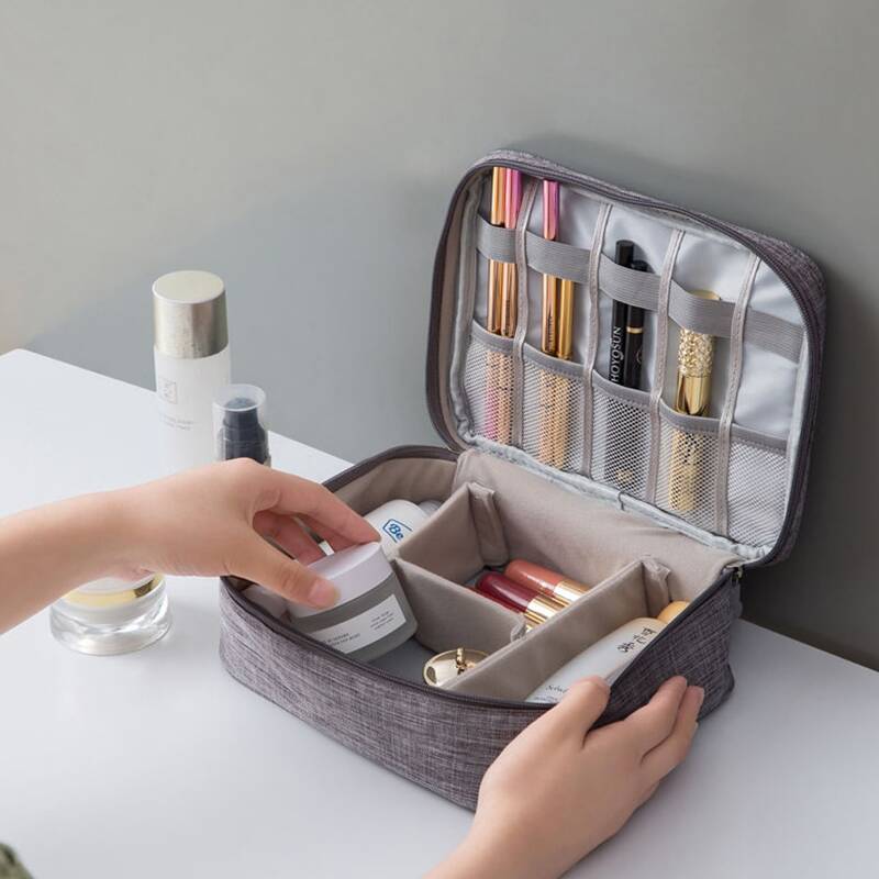 1pc Large Toiletries Bag, Grey