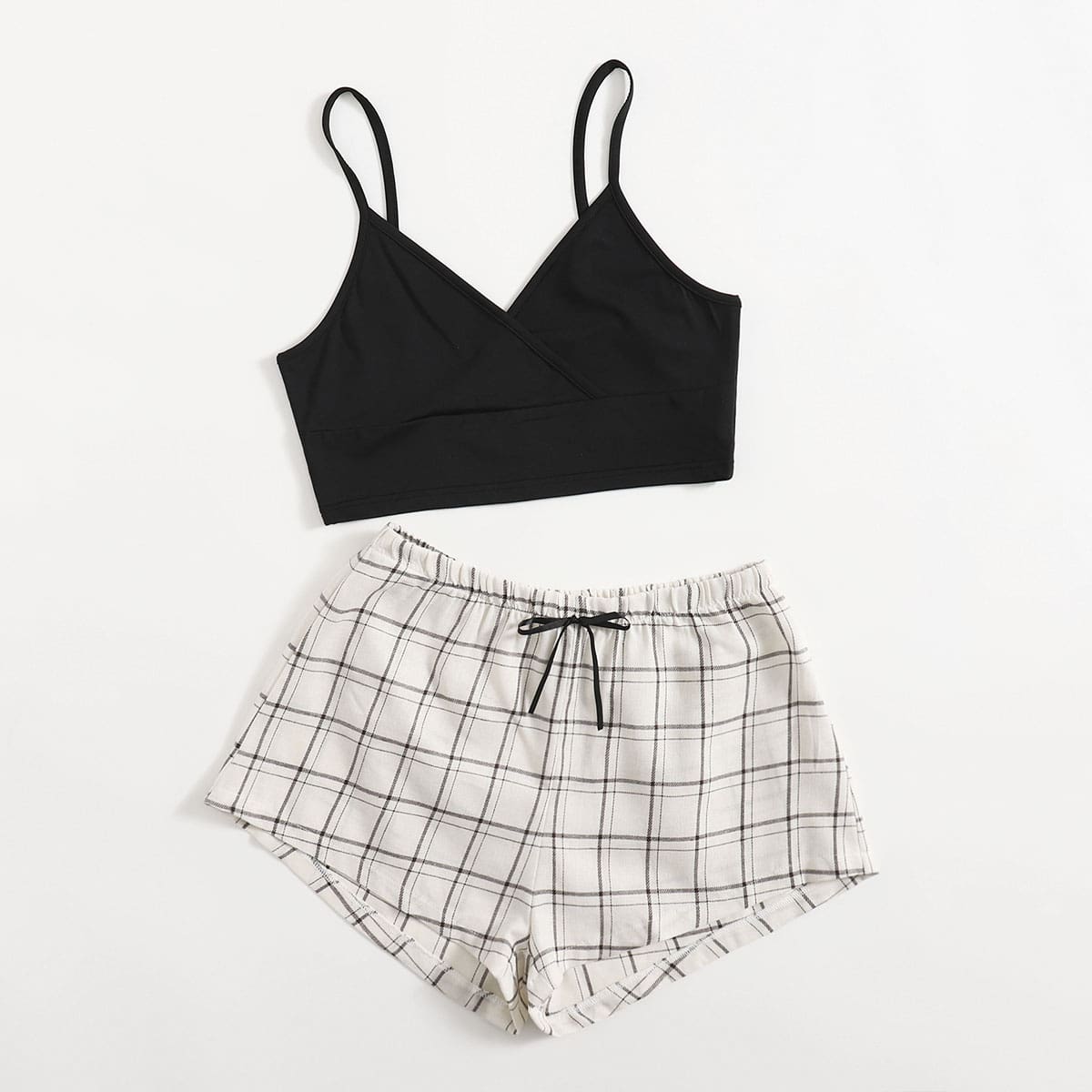 

Plaid Bow Pajama Set, Multicolor