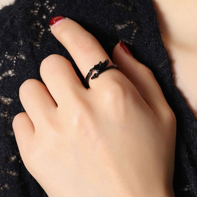 

1pc Wing Design Ring, Black