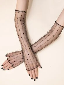1pair Mesh Arm Sleeves For Decoration For Daily Life Party Wedding - Black - View 4