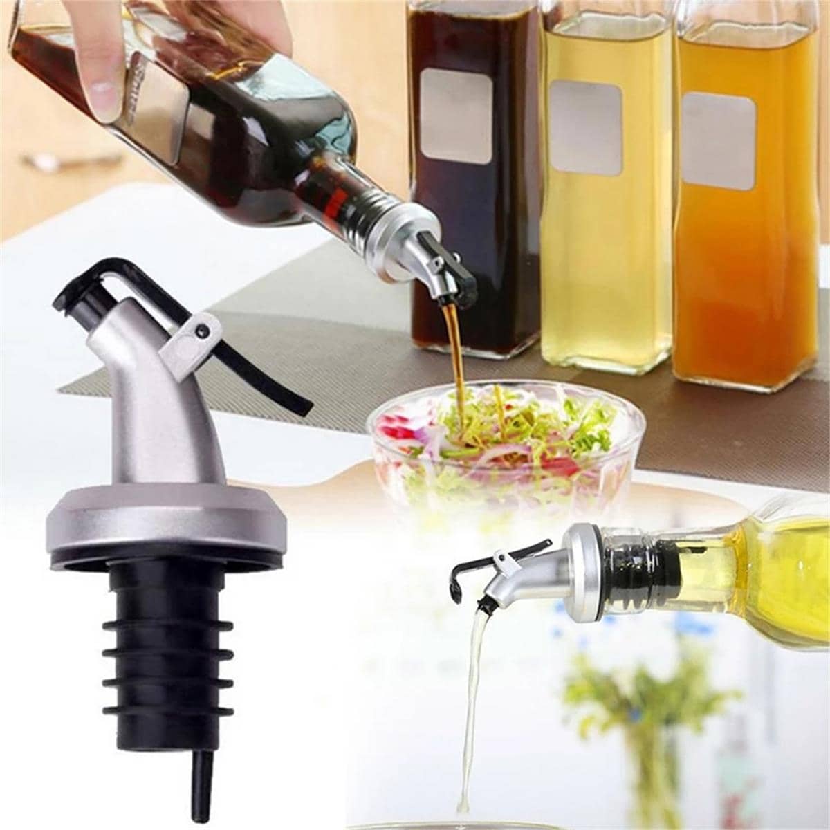 

1pc Oil Bottle Plug, Black