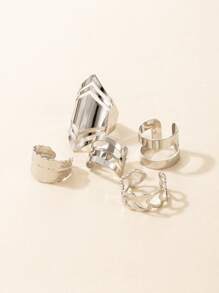 Anillos Corazón - Plateado - Ver 3