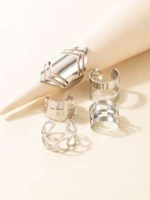 Anillos Corazón - Plateado - Ver 4