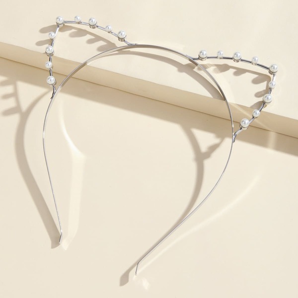

Faux Pearl Decor Hair Hoop, Silver