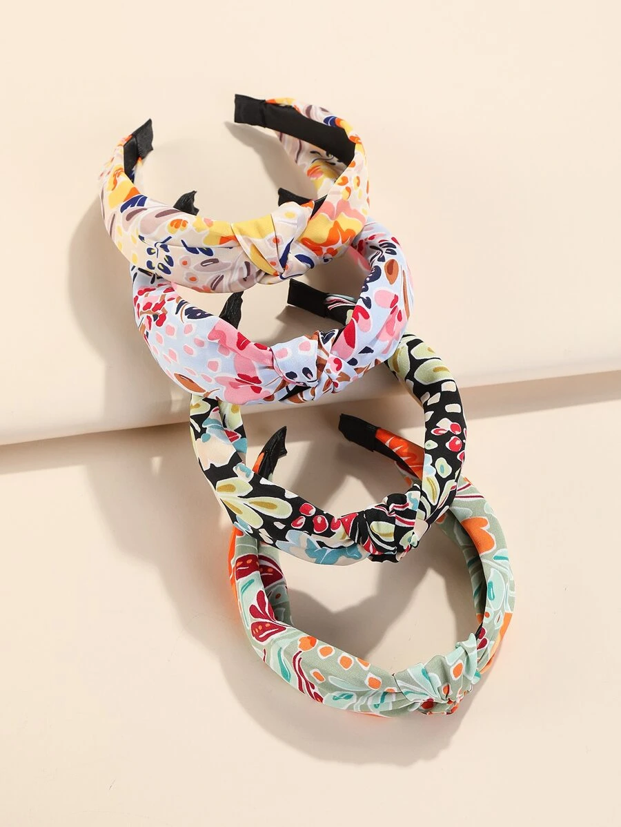 4入組結飾設計髮帶 - 彩色 - 查看 1