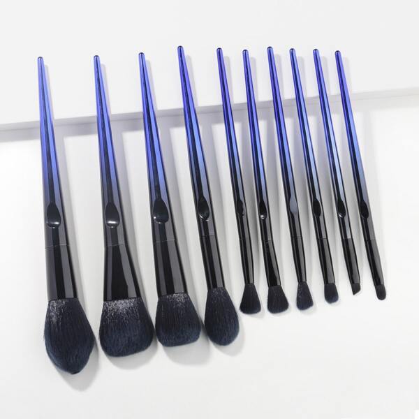 

10pcs Ombre Makeup Brush Set, Blue