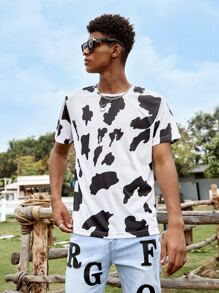 Manfinity Tops Nam Thú vật Giải trí - Đen và trắng - Xem 5