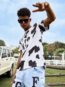 Manfinity Tops Nam Thú vật Giải trí - Đen và trắng - Xem 8