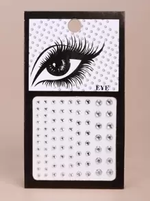 1 Hoja Pegatina De Tatuaje De Ojo De Diamante De Imitación - Blanco - Ver 2