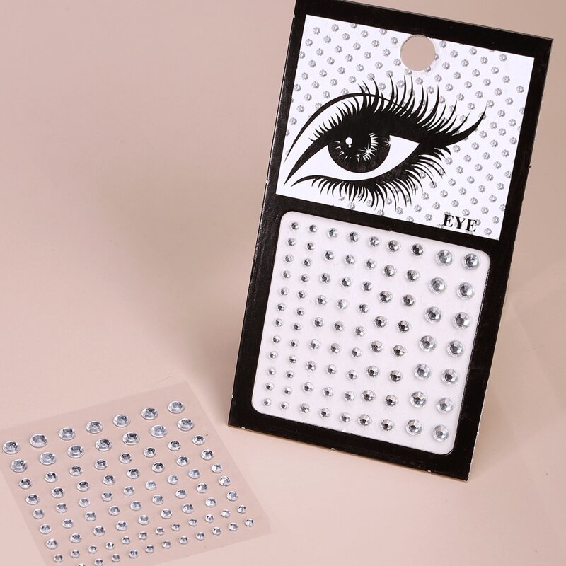 

1sheet Rhinestone Eye Tattoo Sticker, White