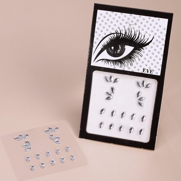

1sheet Rhinestone Eye Tattoo Sticker, White
