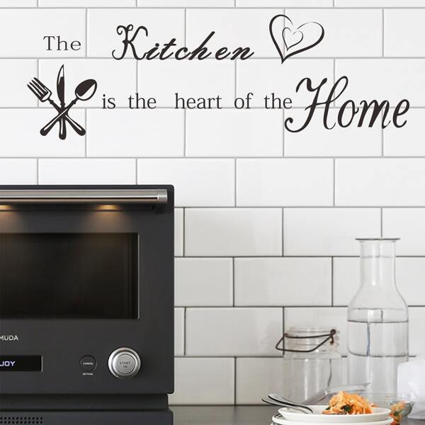 

Slogan Graphic Wall Sticker, Black