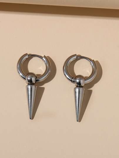 1 Pair Of Minimalist Stainless Steel Rivet Earrings, Women's Street Hip-Hop Party Jewelry Accessories, Birthday Gift