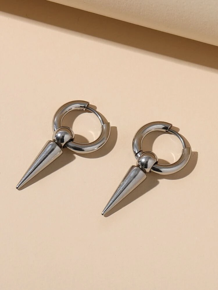 1 Pair Minimalist Stainless Steel Rivet Earrings, Women's Street Hip-Hop Party Jewelry, Birthday Gift