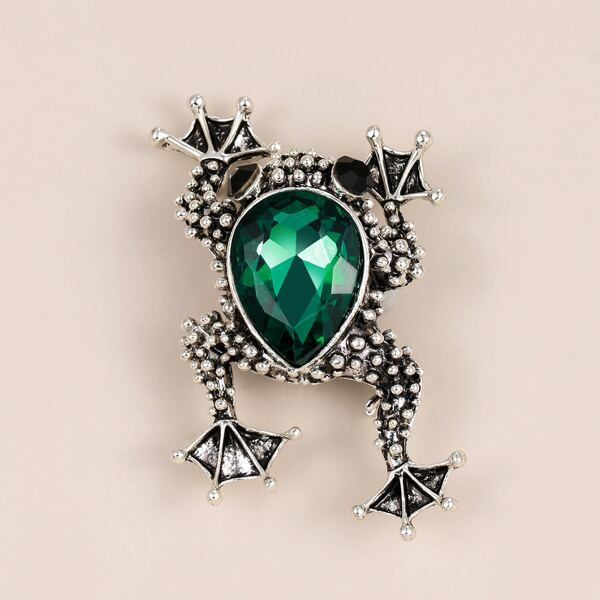 

Frog Design Brooch, Dark green