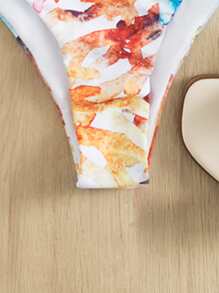 SHEIN Swim Bañador una pieza de un hombro con estampado - Multicolor - Ver 3